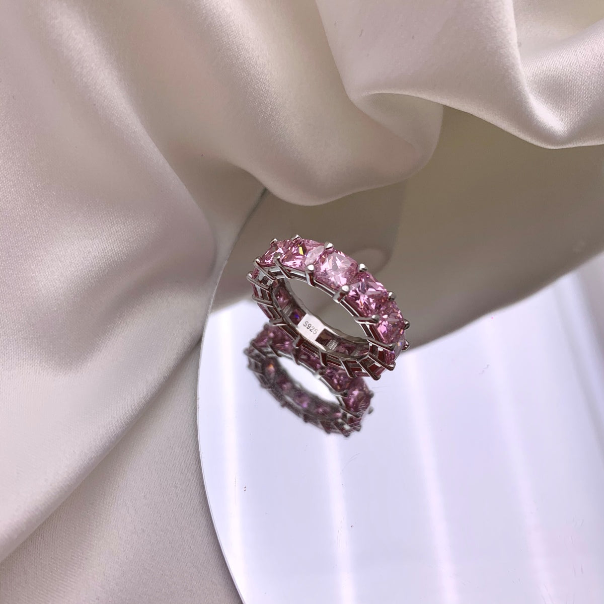 [ElanLuxe Jewelry]Elegant Princess Cut Tennis Ring