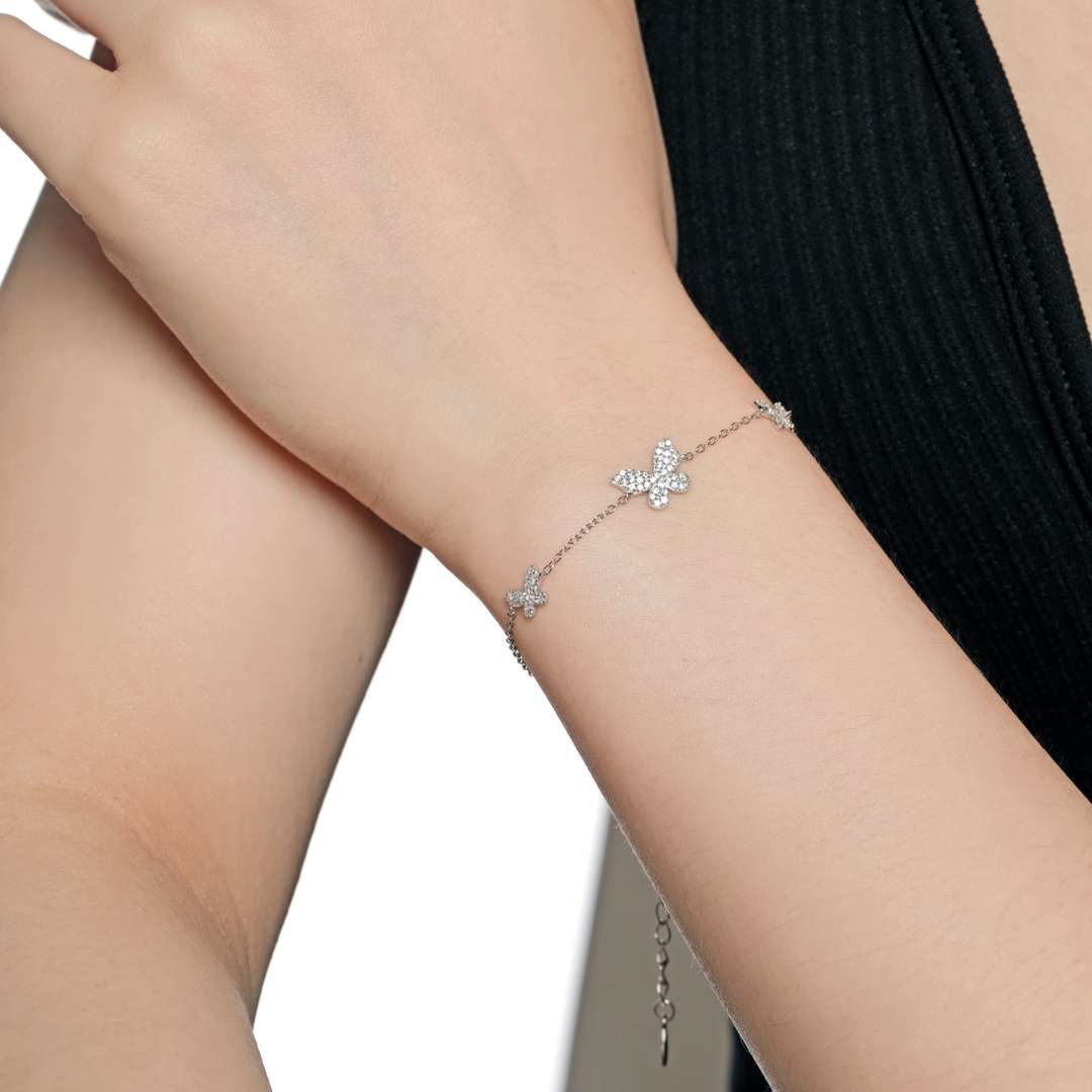 [ElanLuxe Jewelry]Delicate Butterfly Pendant Bracelet
