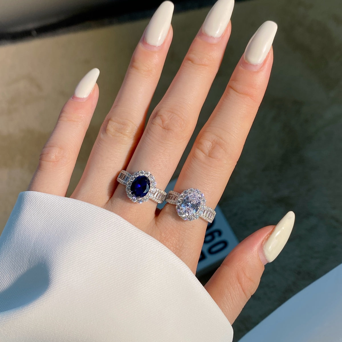 [ElanLuxe Jewelry]1.5 Carat Dazzling Charming Oval Cut Banquet Ring