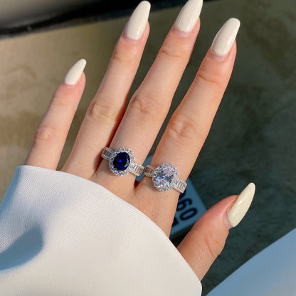 [ElanLuxe Jewelry]1.5 Carat Dazzling Charming Oval Cut Banquet Ring