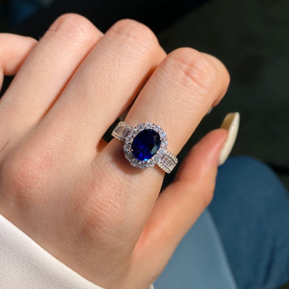 [ElanLuxe Jewelry]1.5 Carat Dazzling Charming Oval Cut Banquet Ring