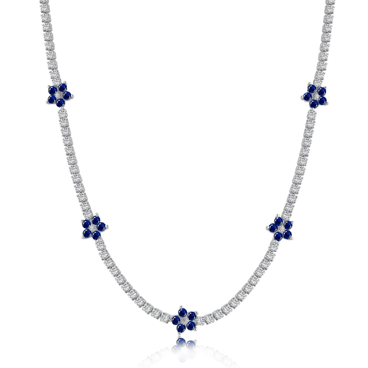 [ElanLuxe Jewelry]Luxurious Colorful Flower Tennis Necklace
