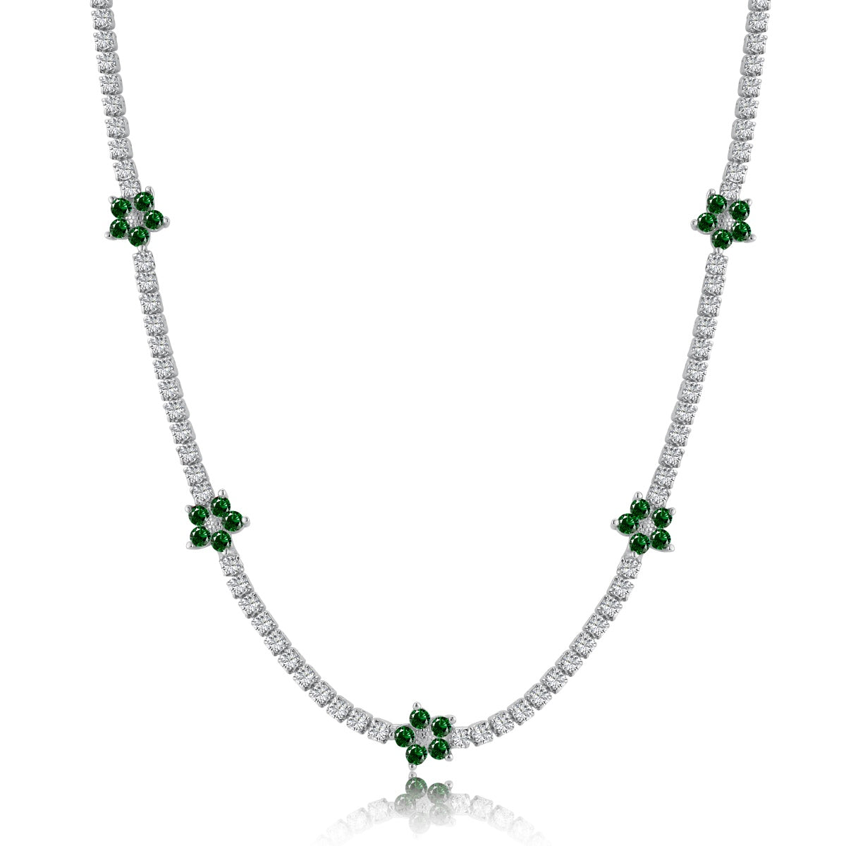 [ElanLuxe Jewelry]Luxurious Colorful Flower Tennis Necklace