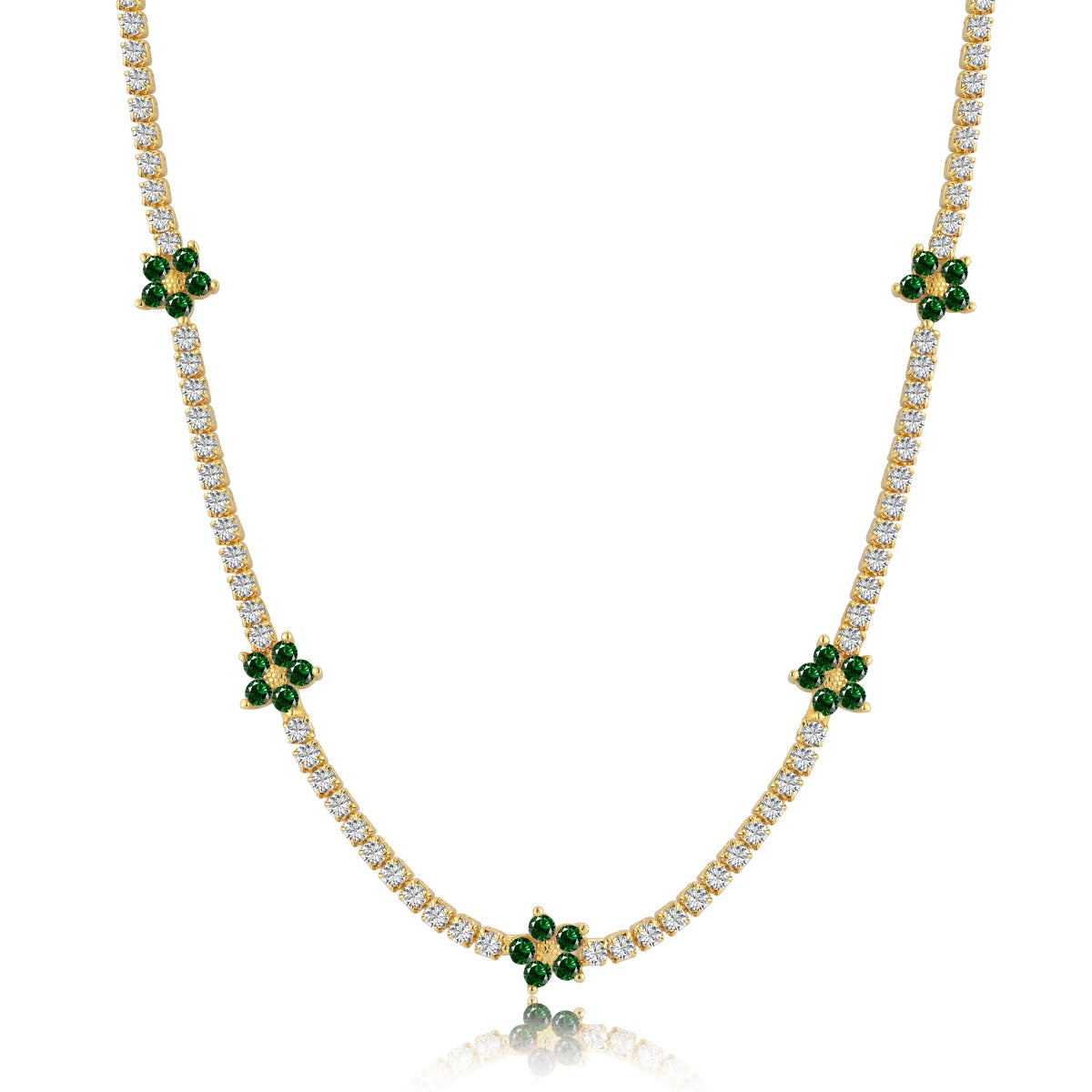 [ElanLuxe Jewelry]Luxurious Colorful Flower Tennis Necklace