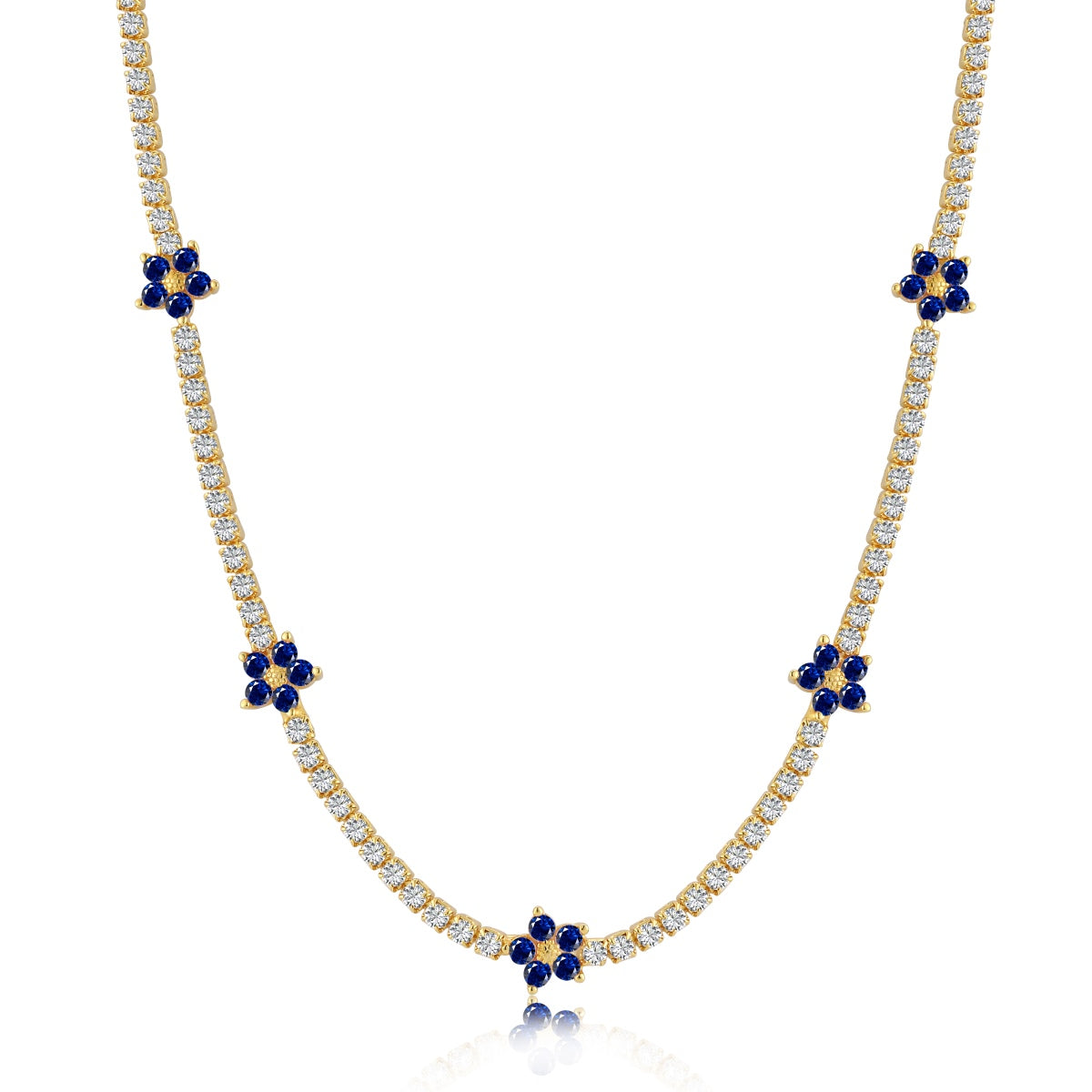 [ElanLuxe Jewelry]Luxurious Colorful Flower Tennis Necklace