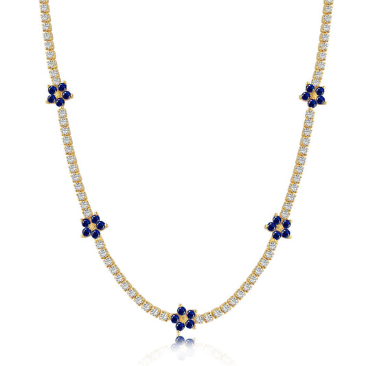 [ElanLuxe Jewelry]Luxurious Colorful Flower Tennis Necklace