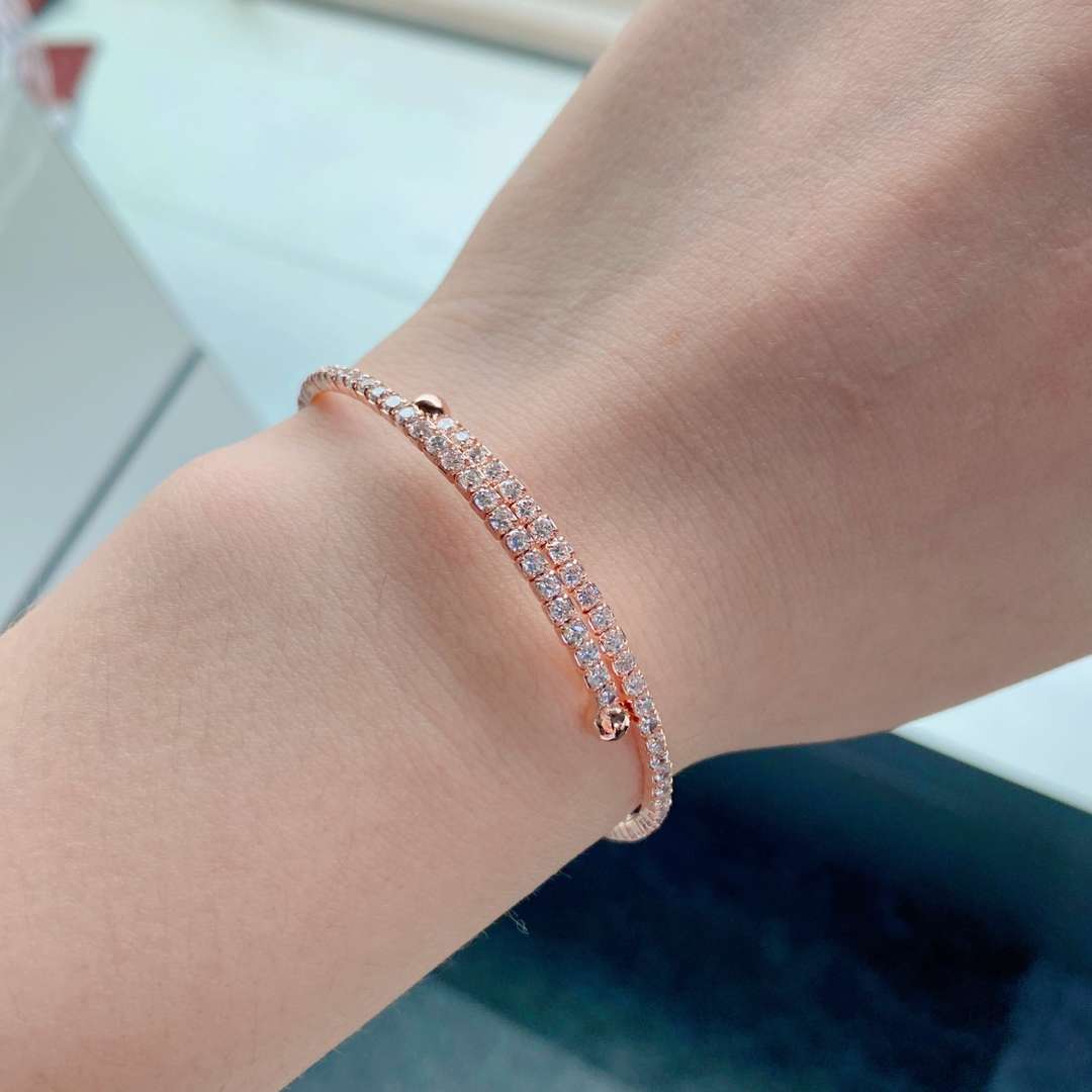 [ElanLuxe Jewelry]Row of Diamonds Round Fashion Bracelet