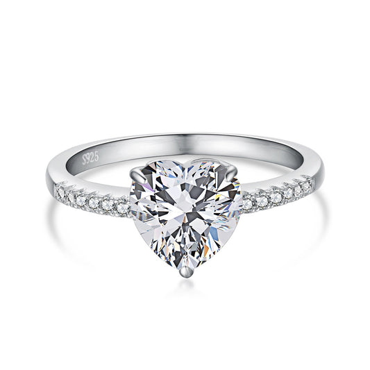 [ElanLuxe Jewelry]2.0 Carat Dazzling Lustrous Heart Cut Lover Ring