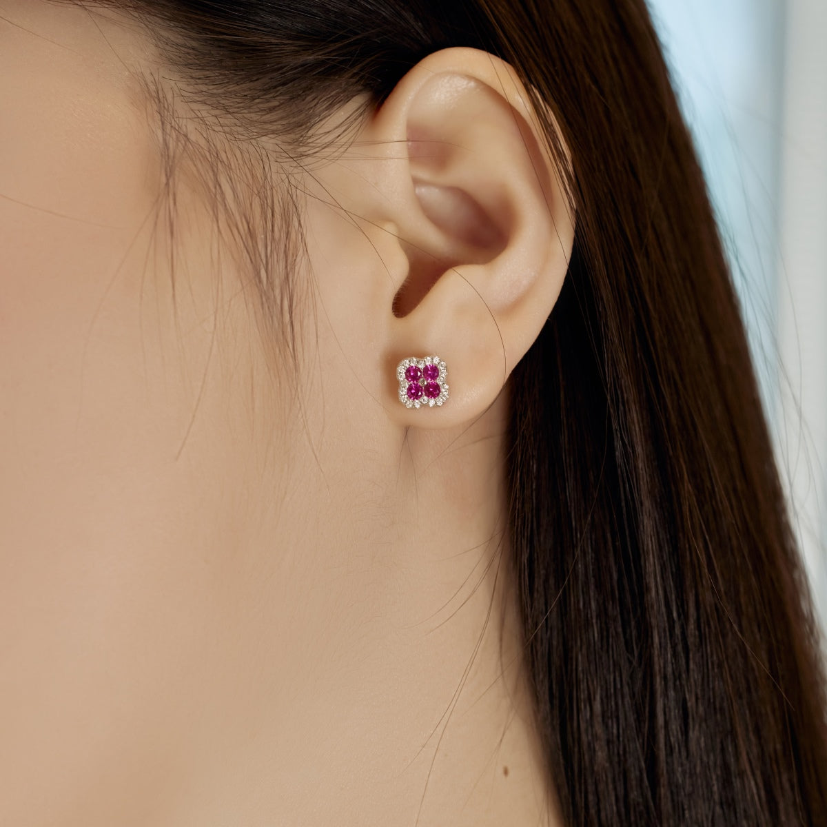[ElanLuxe Jewelry]Four-Leaf Clover Flower Shaped Earrings