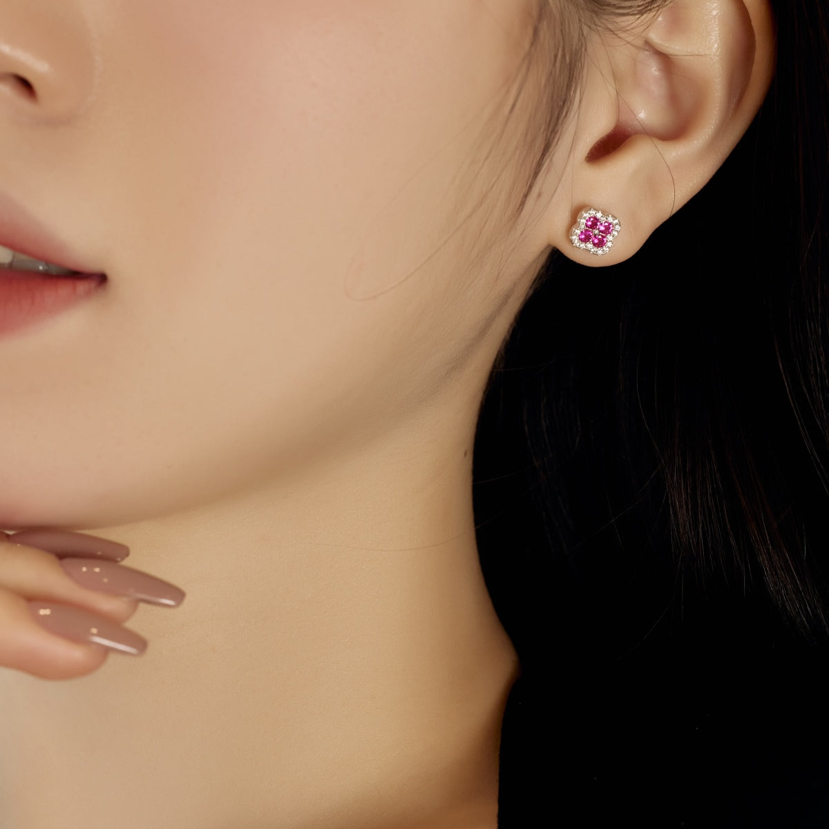 [ElanLuxe Jewelry]Four-Leaf Clover Flower Shaped Earrings