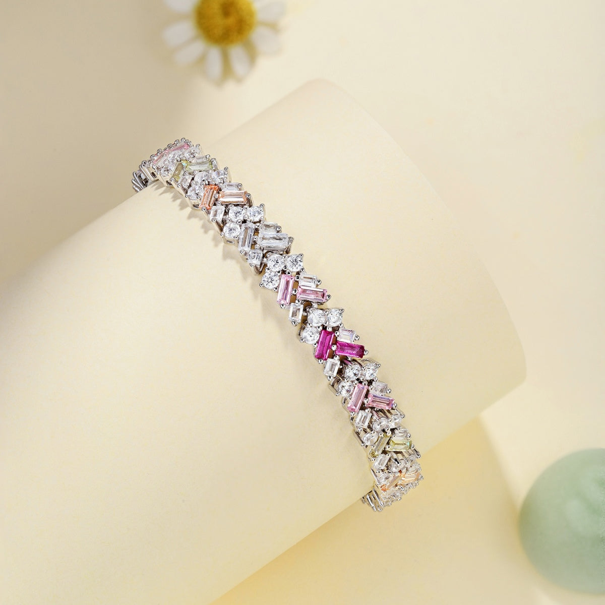 [ElanLuxe Jewelry]Dazzling Unique Multi Shape Daily Bracelet