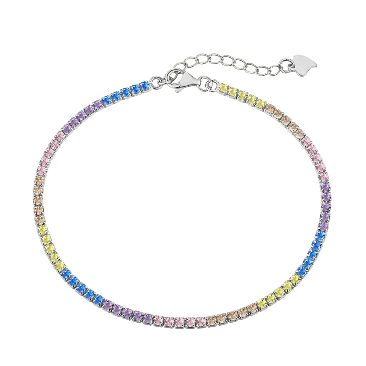 [ElanLuxe Jewelry]Dazzling Colorful Round Cut Daily Bracelet