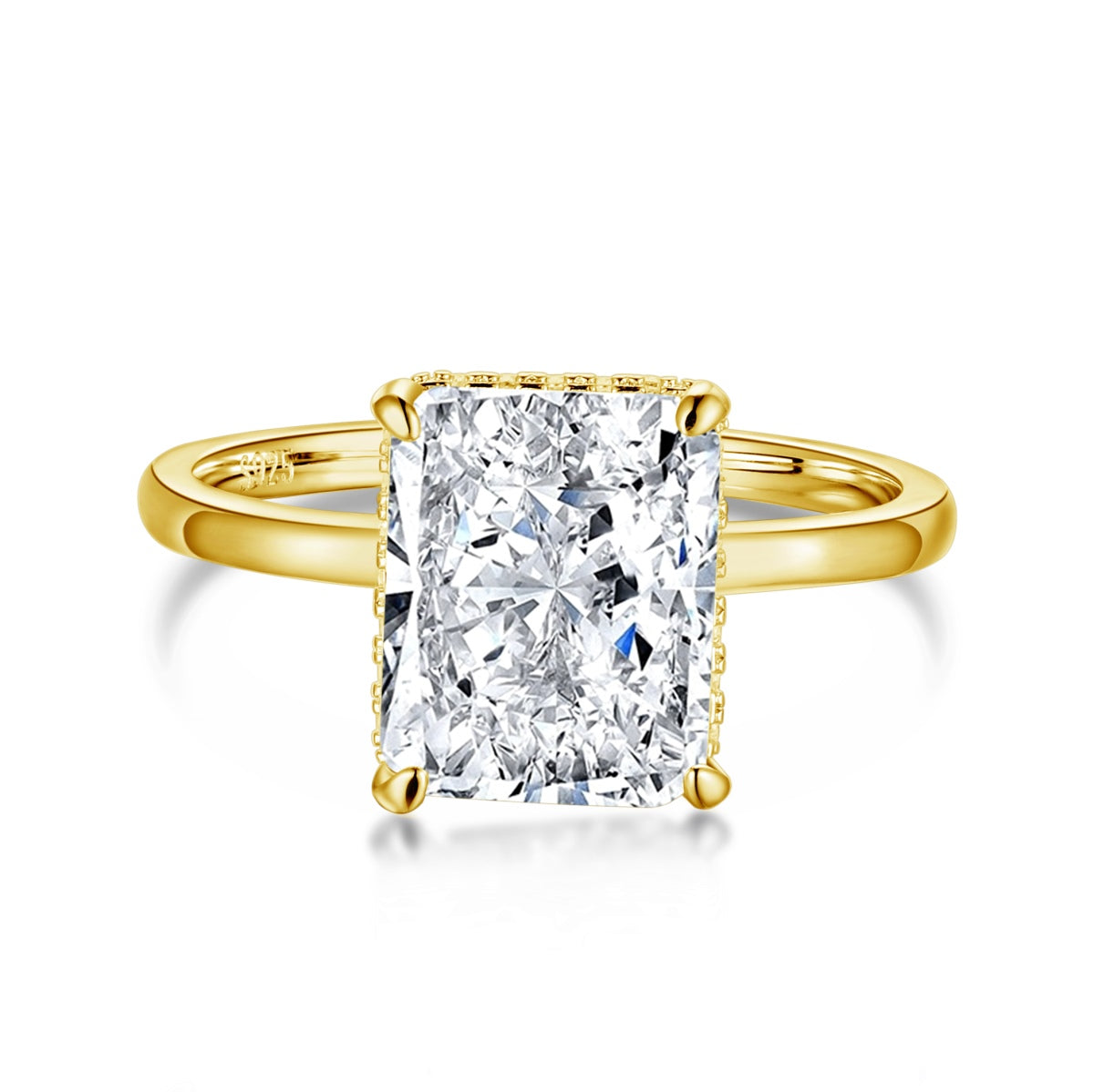 [ElanLuxe Jewelry]4.0 Carat Ornate Enchanting Radiand Cut Banquet Ring