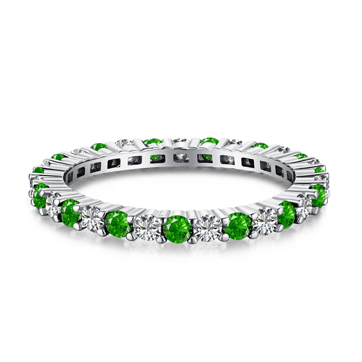 [ElanLuxe Jewelry]Exquisite Colorful Round Cut Tennis Ring