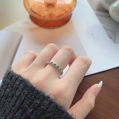 [ElanLuxe Jewelry]Exquisite Colorful Round Cut Tennis Ring