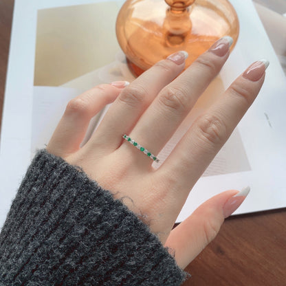 [ElanLuxe Jewelry]Exquisite Colorful Round Cut Tennis Ring