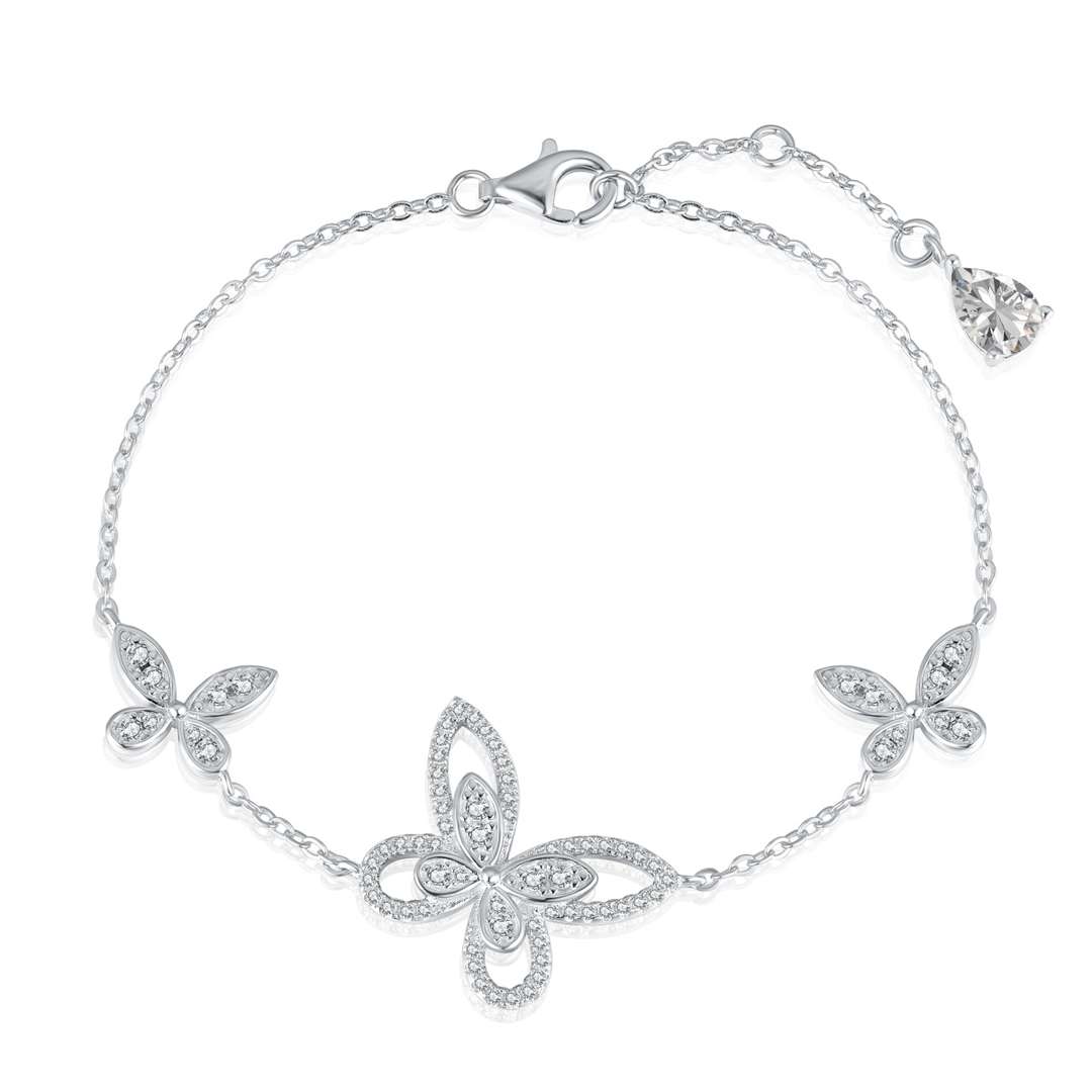 [ElanLuxe Jewelry]Delicate Butterfly Pendant Bracelet