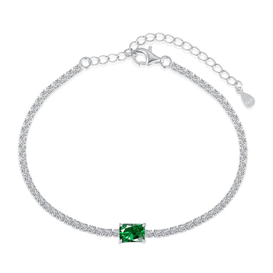 [ElanLuxe Jewelry]1.0 Carat Unique Emerald Cut Banquet Bracelet