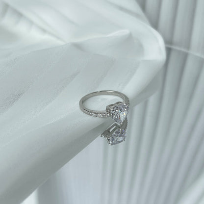 [ElanLuxe Jewelry]2.0 Carat Dazzling Lustrous Heart Cut Lover Ring