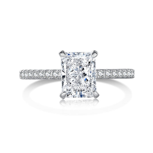 [ElanLuxe Jewelry]2.0 Carat Dazzling Sparkling Radiant Cut Party Ring