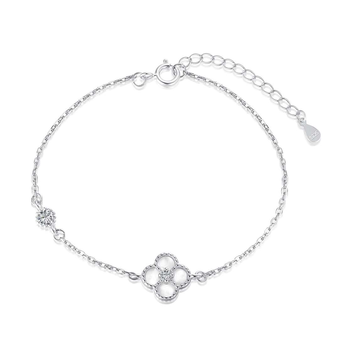 [ElanLuxe Jewelry]Delicate Four Leaf Clover Bracelet