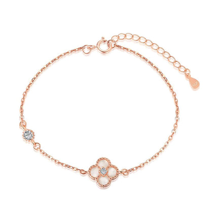 [ElanLuxe Jewelry]Delicate Four Leaf Clover Bracelet