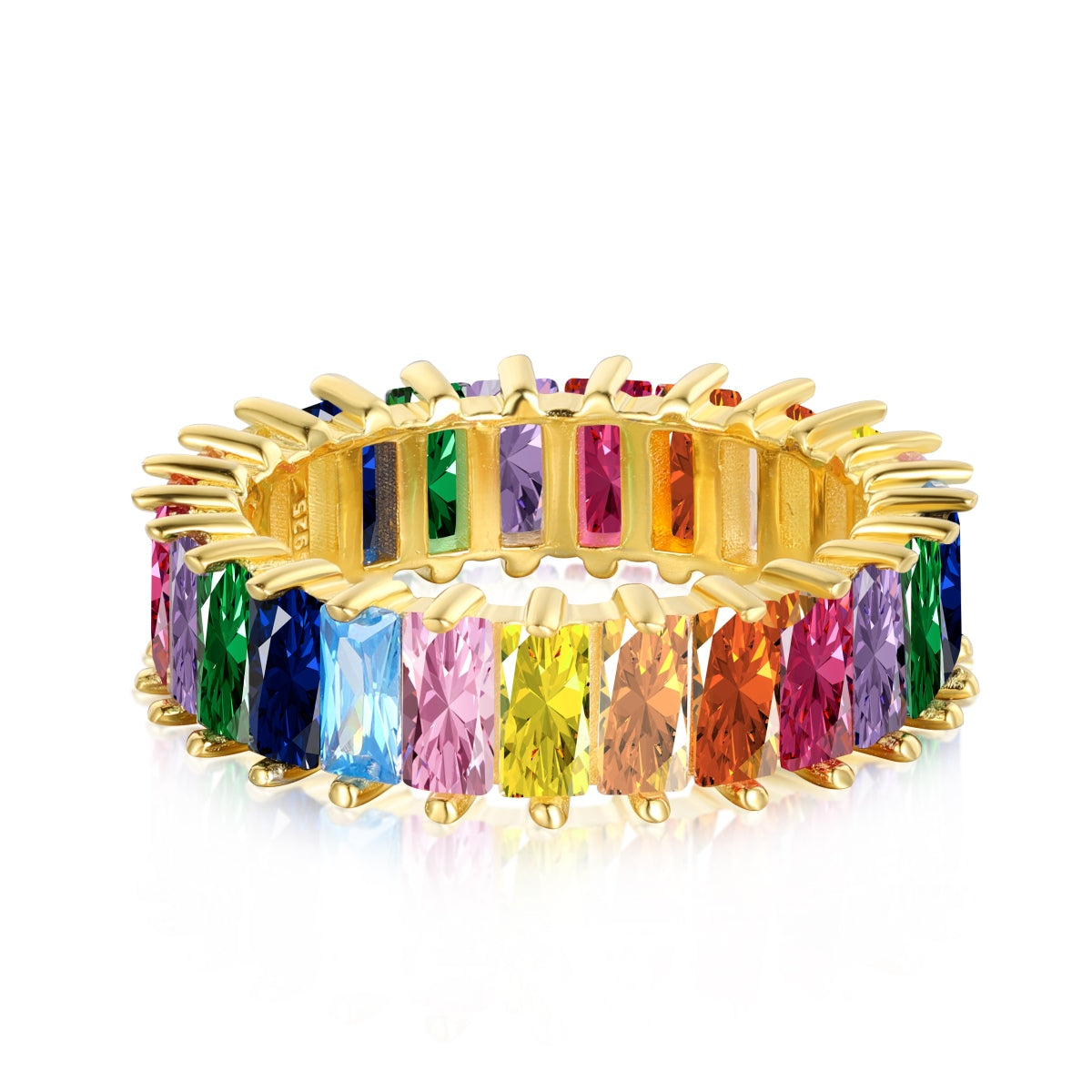 [ElanLuxe Jewelry]Unique Colorful Radiant Cut RIng