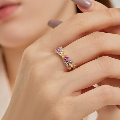 [ElanLuxe Jewelry]Unique Colorful Marquise Cut Daily Ring
