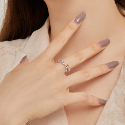 [ElanLuxe Jewelry]Unique Colorful Marquise Cut Daily Ring