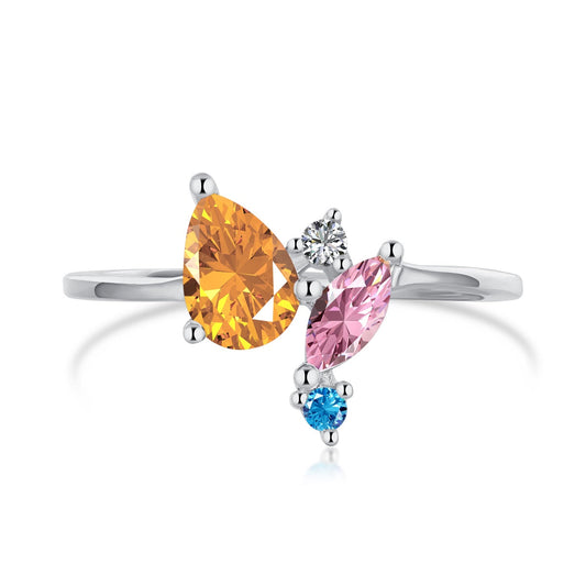 [ElanLuxe Jewelry]Radiant Colorful Multi Cut Daily Ring