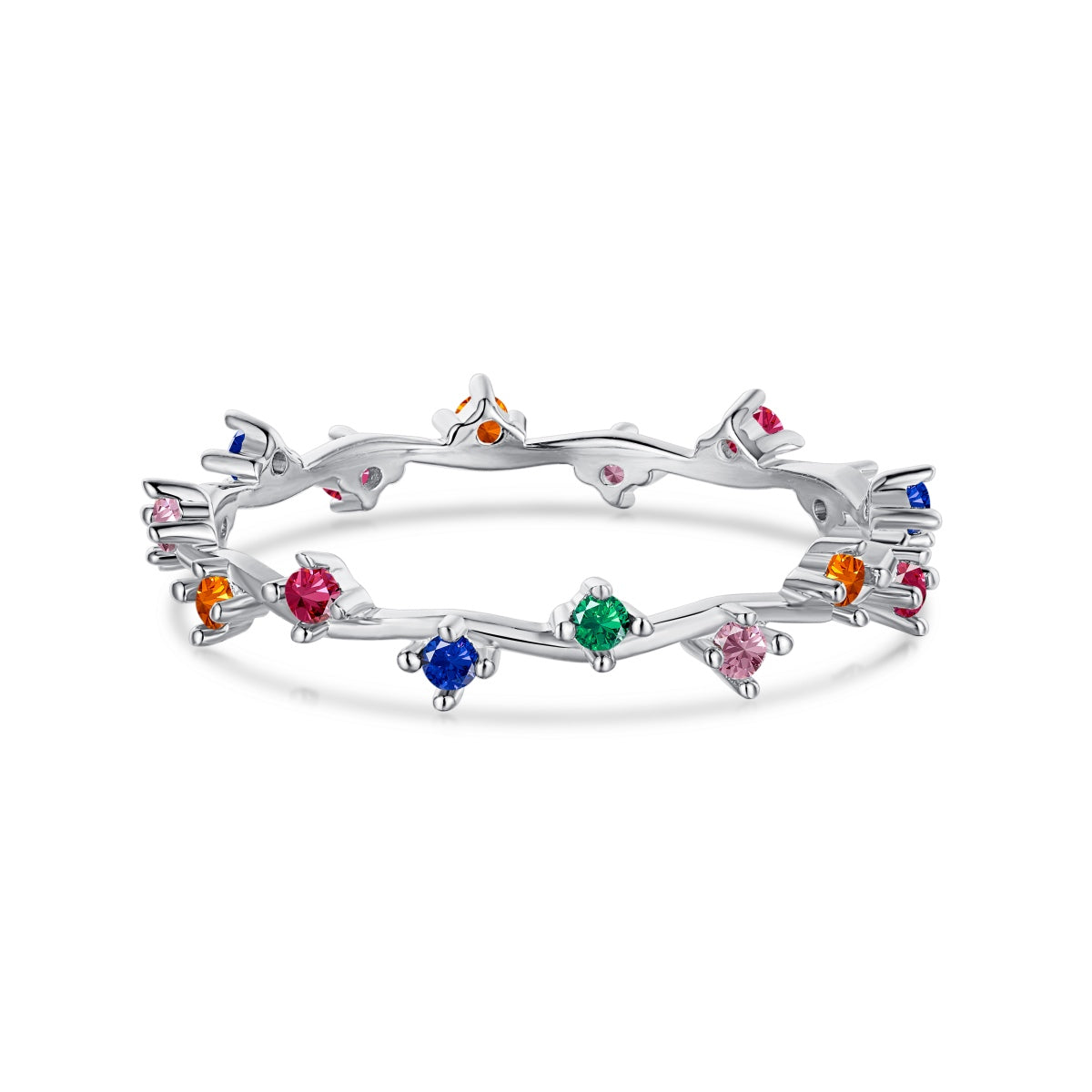 [ElanLuxe Jewelry]Radiant Colorful Round Cut Daily Ring