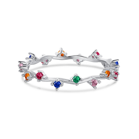 [ElanLuxe Jewelry]Radiant Colorful Round Cut Daily Ring