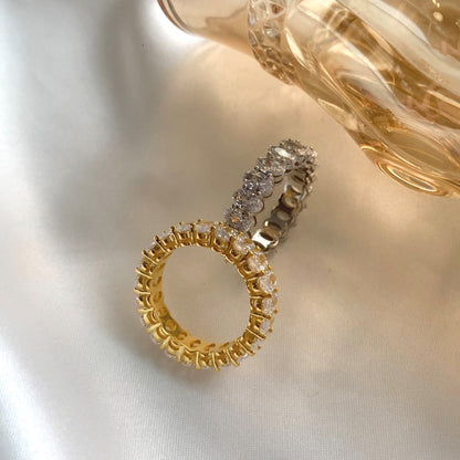 [ElanLuxe Jewelry]Ornate Oval Cut Tennis Ring