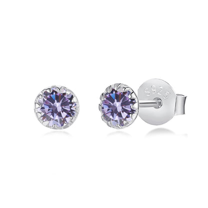 [ElanLuxe Jewelry]Sparkling Colorful Round Shape Earrings
