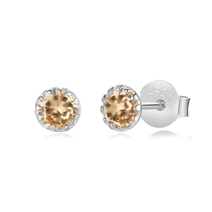 [ElanLuxe Jewelry]Sparkling Colorful Round Shape Earrings