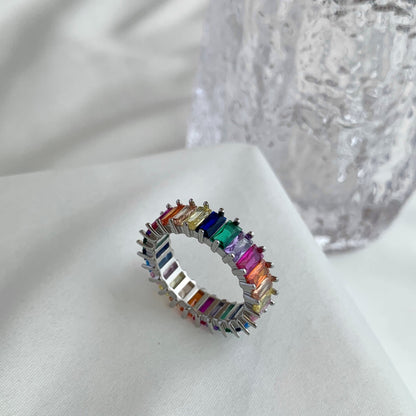 [ElanLuxe Jewelry]Unique Colorful Radiant Cut RIng