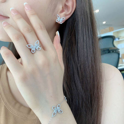 [ElanLuxe Jewelry]Delicate Butterfly Pendant Bracelet