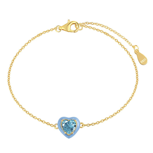 [ElanLuxe Jewelry]Sparkling Romantic Heart Shape Lover Bracelet