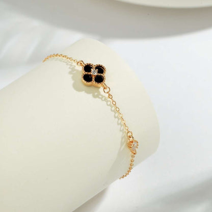 [ElanLuxe Jewelry]Delicate Four Leaf Clover Bracelet