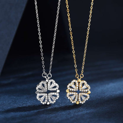 [ElanLuxe Jewelry]Ornate Heart Cut Flower Shape Necklace