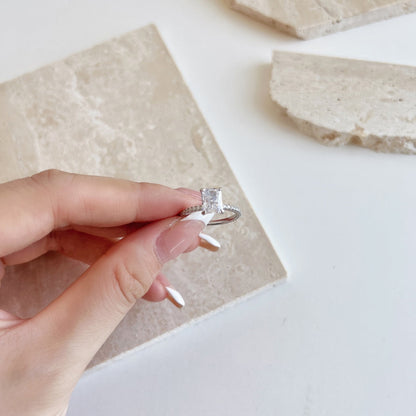 [ElanLuxe Jewelry]2.0 Carat Dazzling Sparkling Radiant Cut Party Ring