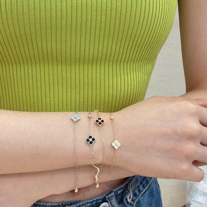 [ElanLuxe Jewelry]Delicate Four Leaf Clover Bracelet