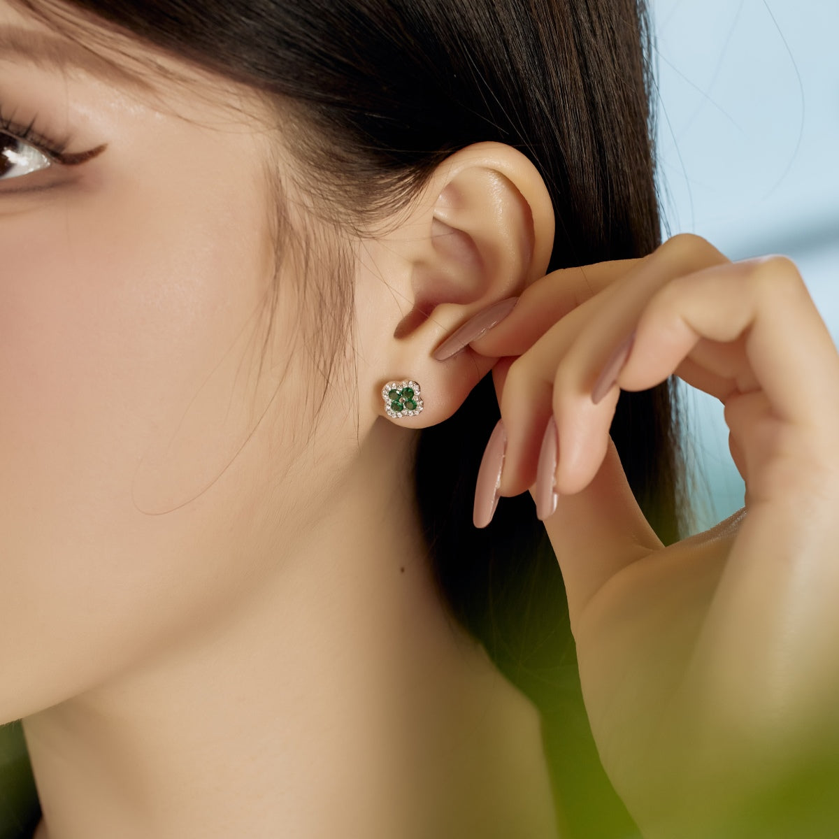 [ElanLuxe Jewelry]Four-Leaf Clover Flower Shaped Earrings