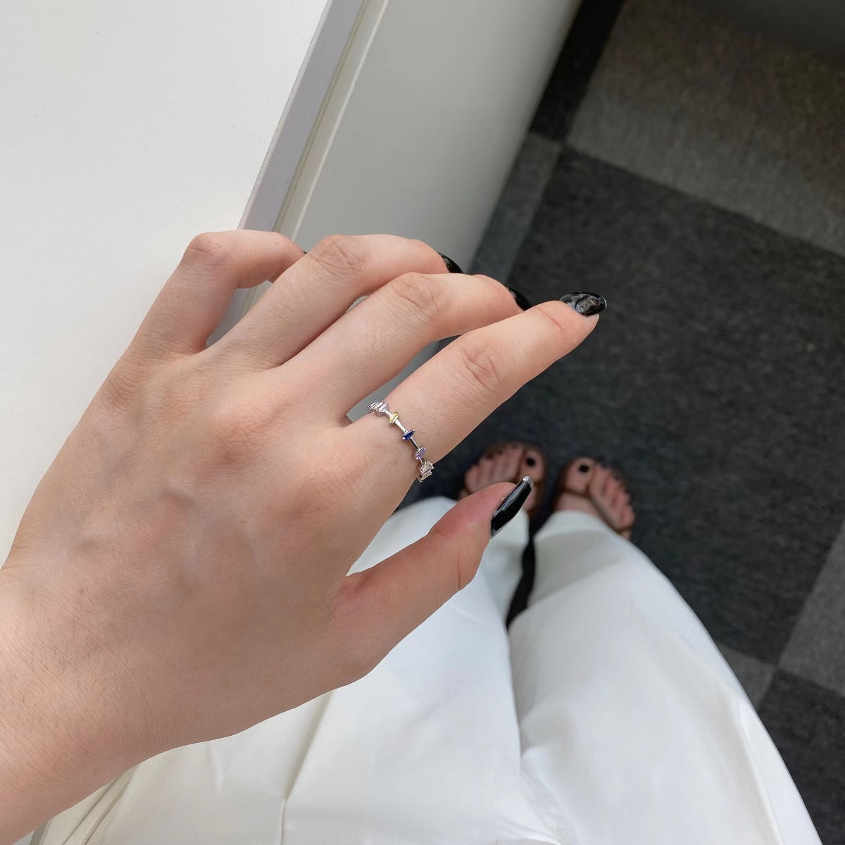 [ElanLuxe Jewelry]Unique Trapezoid Cut Daily Ring