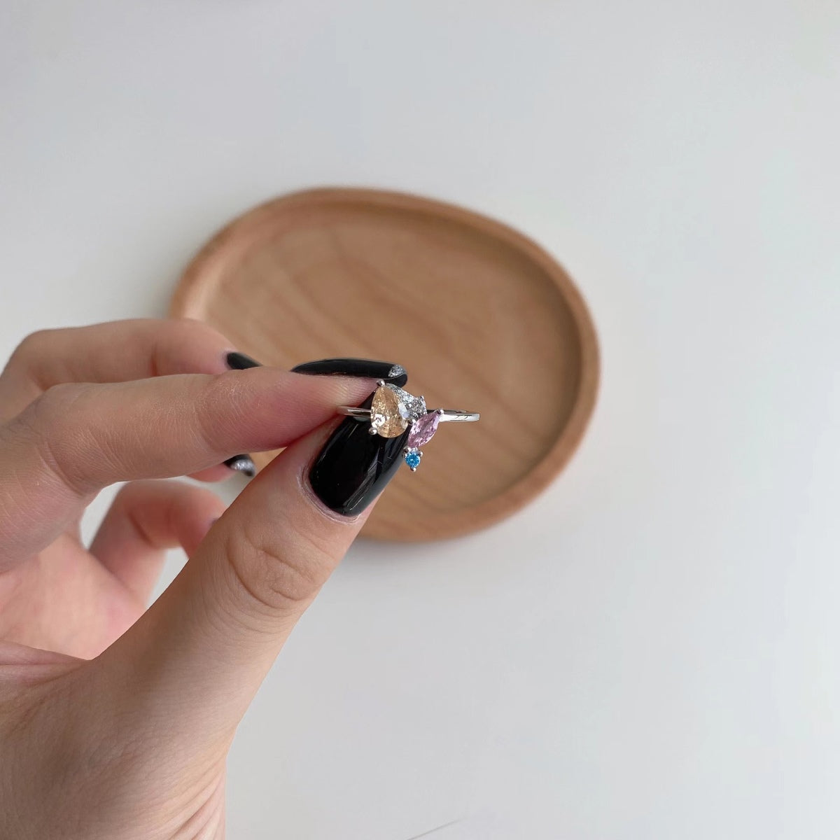 [ElanLuxe Jewelry]Radiant Colorful Multi Cut Daily Ring