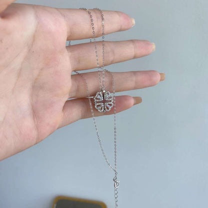 [ElanLuxe Jewelry]Ornate Heart Cut Flower Shape Necklace