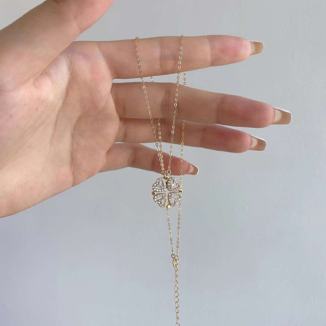 [ElanLuxe Jewelry]Ornate Heart Cut Flower Shape Necklace