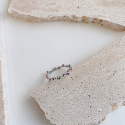 [ElanLuxe Jewelry]Radiant Colorful Round Cut Daily Ring