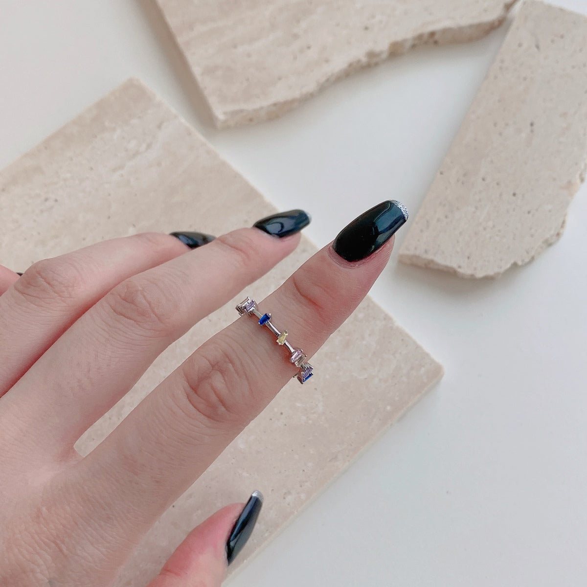 [ElanLuxe Jewelry]Unique Trapezoid Cut Daily Ring