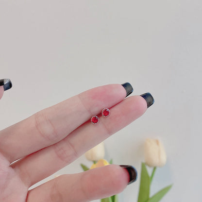 [ElanLuxe Jewelry]Sparkling Colorful Round Shape Earrings